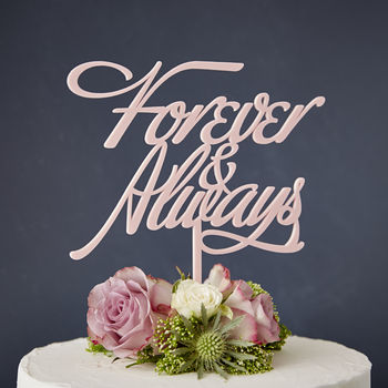 Elegant 'Forever And Always' Wedding Cake Topper, 2 of 5