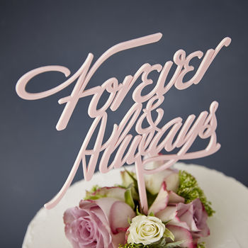 Elegant 'Forever And Always' Wedding Cake Topper, 5 of 5