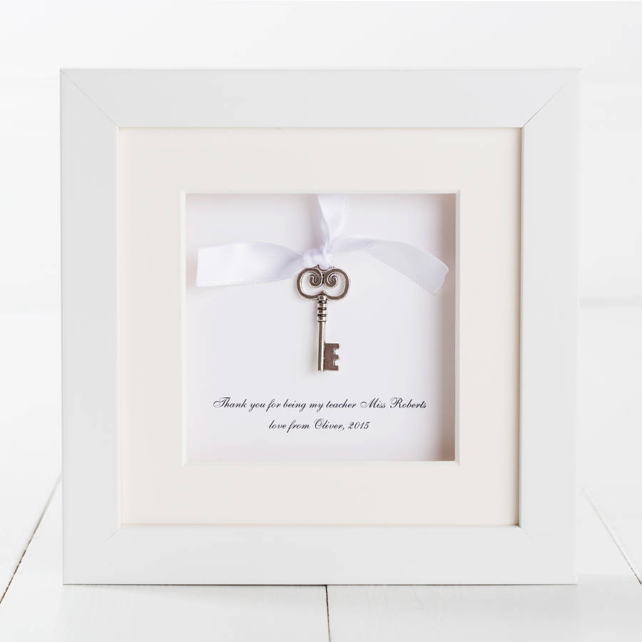 Personalised Key Charm Thank You Teacher Box Frame By Twenty Seven Personalised Key Charm Thank You Teacher Box Frame
