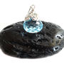 Bridal Swiss Blue Topaz Sterling Silver Necklace, thumbnail 1 of 4