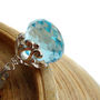 Bridal Swiss Blue Topaz Sterling Silver Necklace, thumbnail 2 of 4