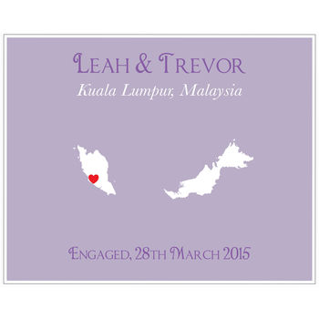 Engaged In Malaysia Personalised Print, 4 of 11