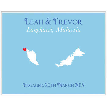 Engaged In Malaysia Personalised Print, 5 of 11