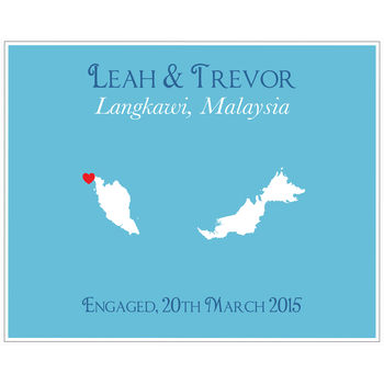 Engaged In Malaysia Personalised Print, 6 of 11