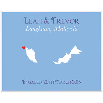 Engaged In Malaysia Personalised Print, 7 of 11