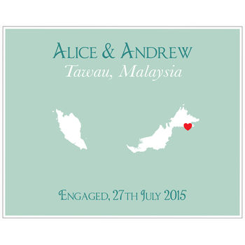 Engaged In Malaysia Personalised Print, 8 of 11
