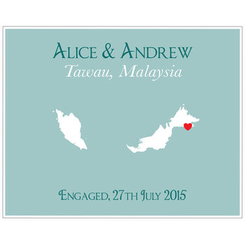 Engaged In Malaysia Personalised Print, 9 of 11