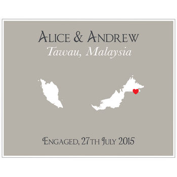 Engaged In Malaysia Personalised Print, 11 of 11
