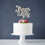 Personalised Couples Wooden Wedding Cake Topper, thumbnail 2 of 5