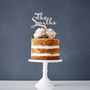 Calligraphy Surname Wooden Wedding Cake Topper, thumbnail 1 of 4