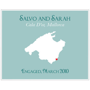 Engaged In Mallorca Personalised Print, 10 of 11