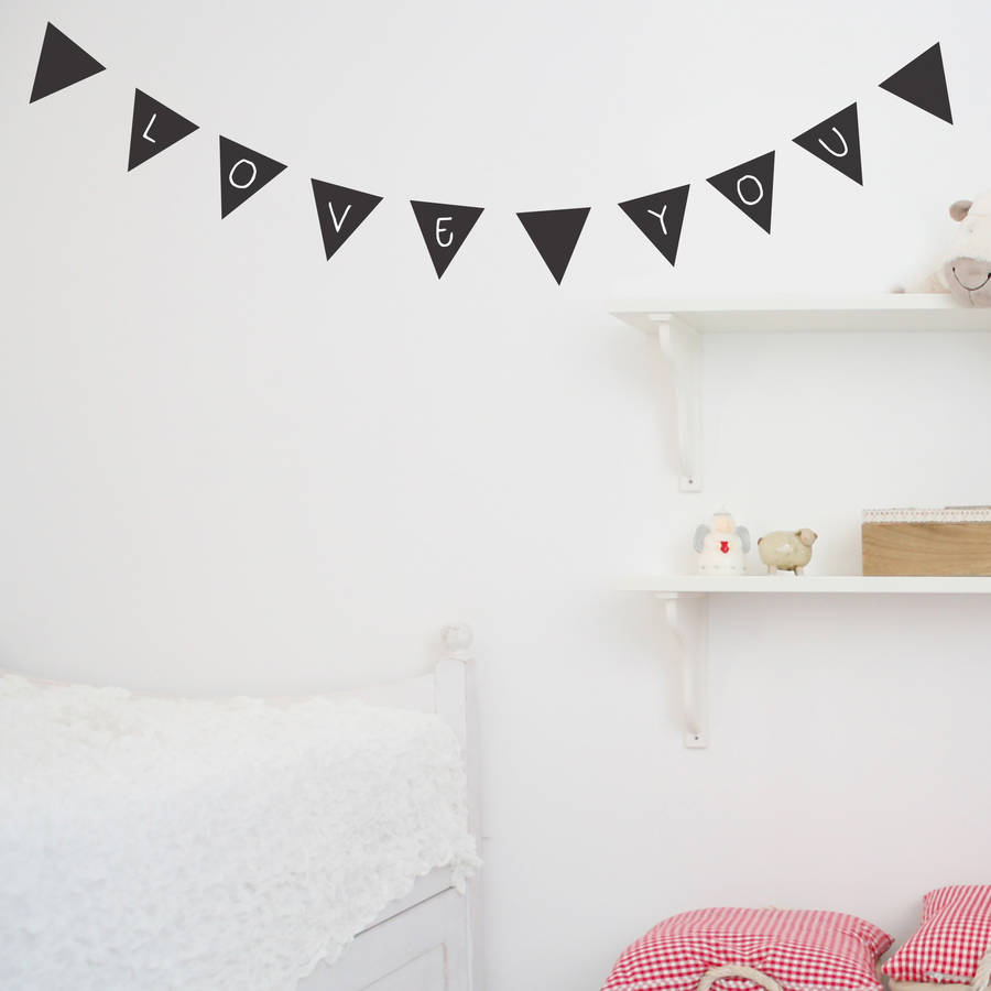 chalkboard bunting wall stickers by nutmeg