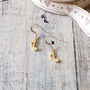 Gold Plated Music Note Earrings, thumbnail 3 of 4