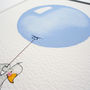 Personalised Boys Powder Blue Balloon Nursery Print, thumbnail 3 of 10