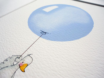 Personalised Boys Powder Blue Balloon Nursery Print, 3 of 10