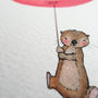 Personalised Children's Coral Balloon Otter Picture, thumbnail 3 of 10