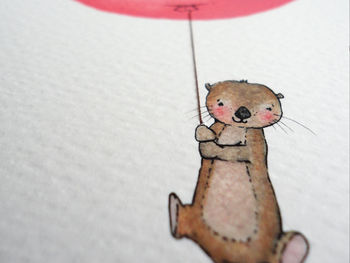 Personalised Children's Coral Balloon Otter Picture, 3 of 10