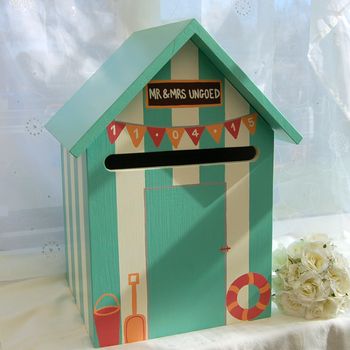 Beach Hut Wooden Wedding Post Box, 10 of 12