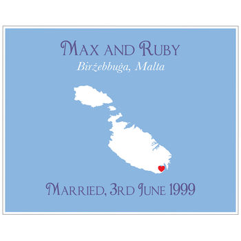 Wedding In Malta Personalised Print, 7 of 11