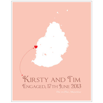 Engaged In Mauritius Personalised Print, 3 of 11