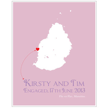 Engaged In Mauritius Personalised Print, 4 of 11