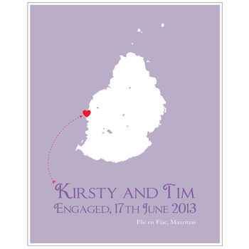 Engaged In Mauritius Personalised Print, 5 of 11