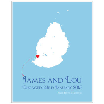 Engaged In Mauritius Personalised Print, 6 of 11