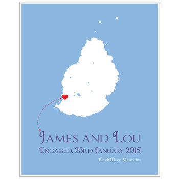 Engaged In Mauritius Personalised Print, 7 of 11