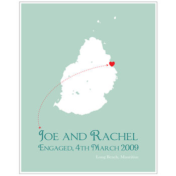 Engaged In Mauritius Personalised Print, 9 of 11