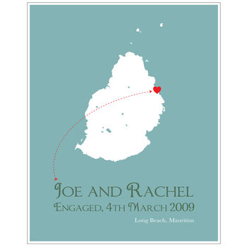 Engaged In Mauritius Personalised Print, 10 of 11