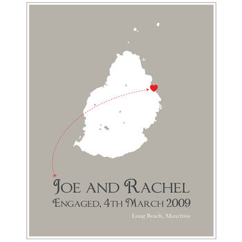 Engaged In Mauritius Personalised Print, 11 of 11
