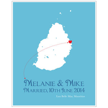 Wedding In Mauritius Personalised Print, 6 of 11