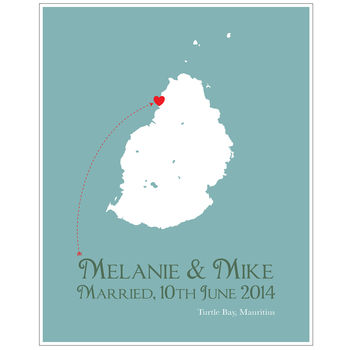 Wedding In Mauritius Personalised Print, 11 of 11
