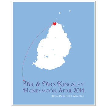 Honeymoon In Mauritius Personalised Print, 8 of 11