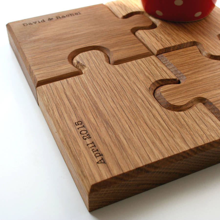 Personalised Chunky Jigsaw Coasters And Trivet, 1 of 4