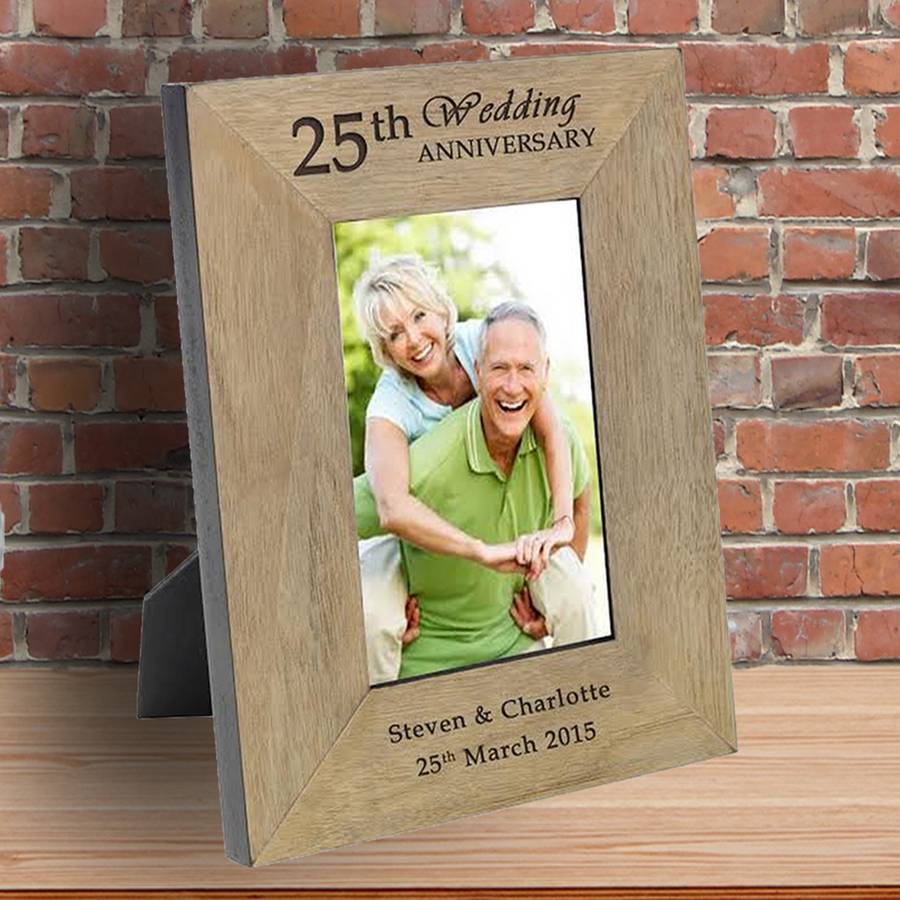 25th Silver Wedding Anniversary Personalised Frame By Chalk and Cheese ...