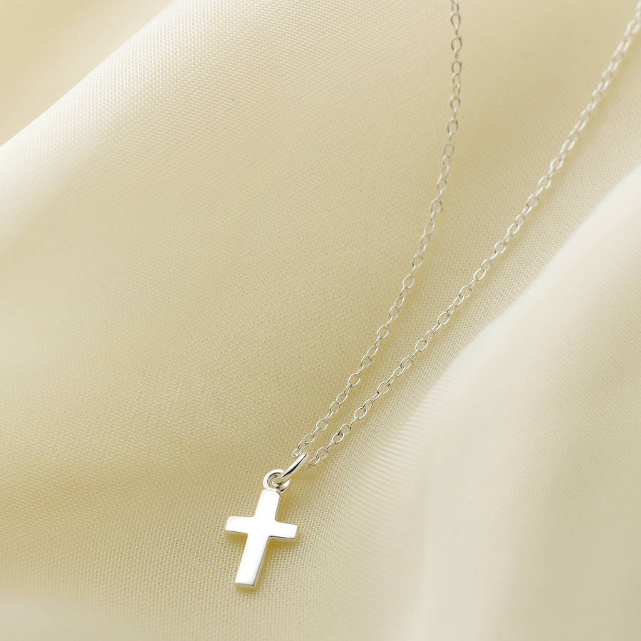 childs christening cross necklace by molly brown london ...