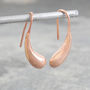Curved Teardrop Rose Gold Plated Silver Bean Earrings, thumbnail 5 of 9