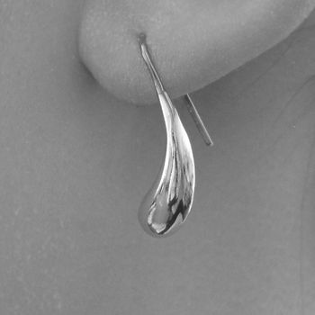 Curved Teardrop Rose Gold Plated Silver Bean Earrings, 6 of 9