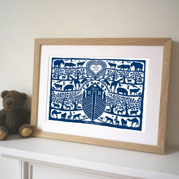 Personalised Noah's Ark Tree Heart Print, 3 of 9