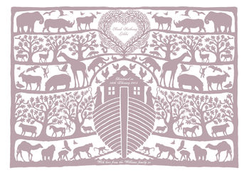 Personalised Noah's Ark Tree Heart Print, 5 of 9