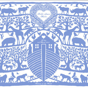 Personalised Noah's Ark Tree Heart Print, 6 of 9