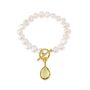 Mustique White Pearl Bracelet With Gemstone Drop, thumbnail 3 of 4