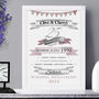 Personalised Silver Anniversary Typographic Art, thumbnail 2 of 5