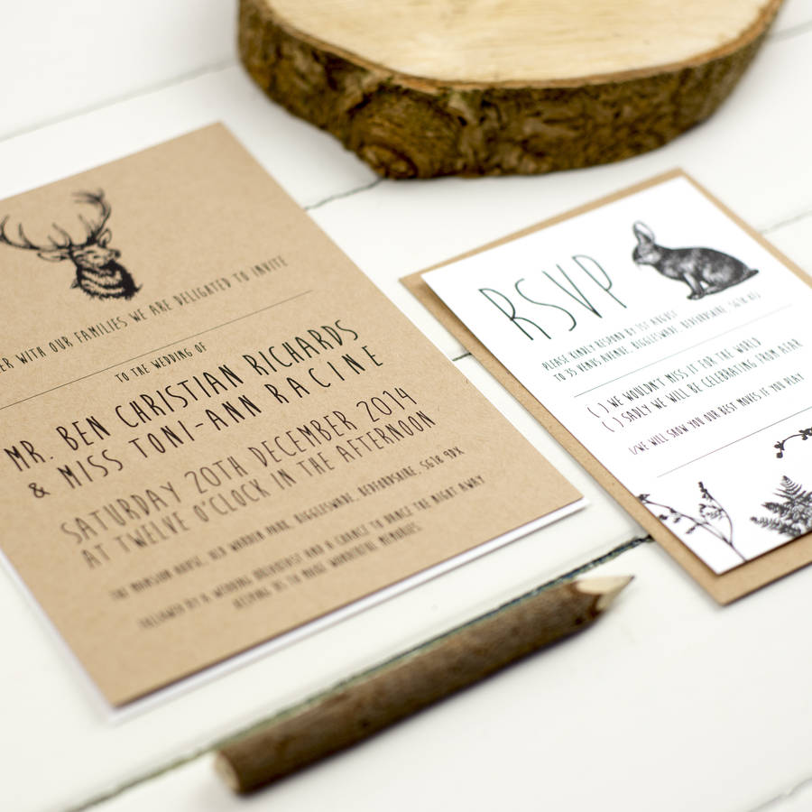 Enchanted Forest Wedding Invitation By Russet And Gray