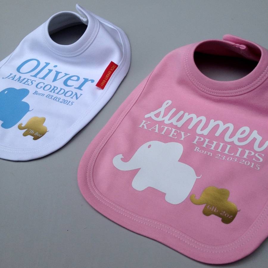 personalised baby girl bib by jack spratt baby