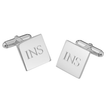 Personalised Square Sterling Silver Cufflinks, 2 of 6