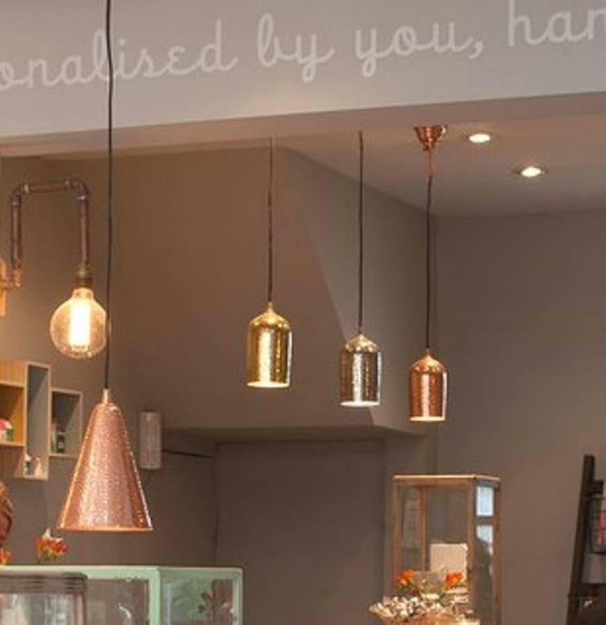 Hammered Effect Gold Ceiling Lamp By Posh Totty Designs Interiors