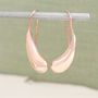 Curved Teardrop Rose Gold Plated Silver Bean Earrings, thumbnail 1 of 9