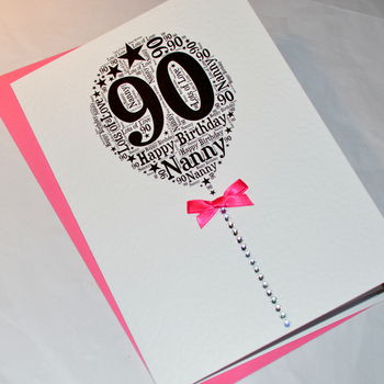 90th Happy Birthday Balloon Sparkle Card, 6 of 11
